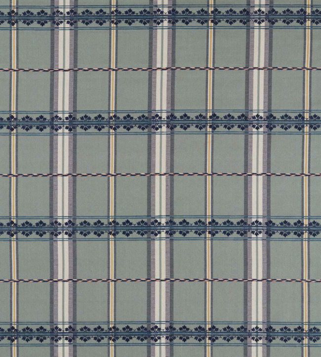 Hanover Check Fabric by Morris & Co Teal/Indigo