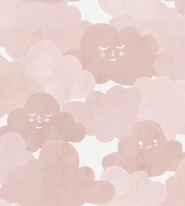 Happy Clouds Wallpaper by Rebel Walls Pink