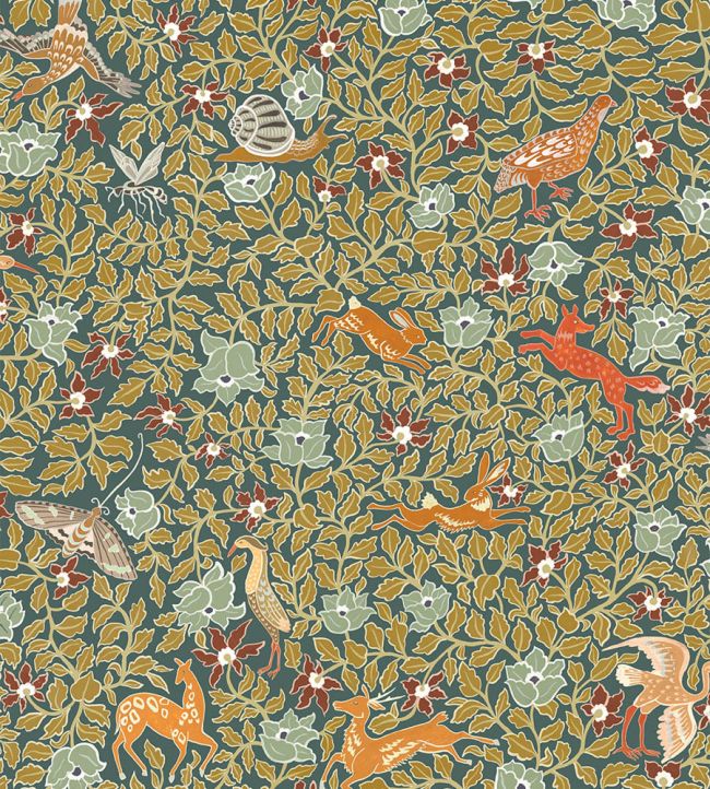 Haresfield Walk Wallpaper by Josephine Munsey Petrol