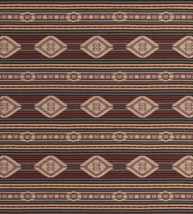 Harlech Fabric by Mulberry Home Charcoal/Red