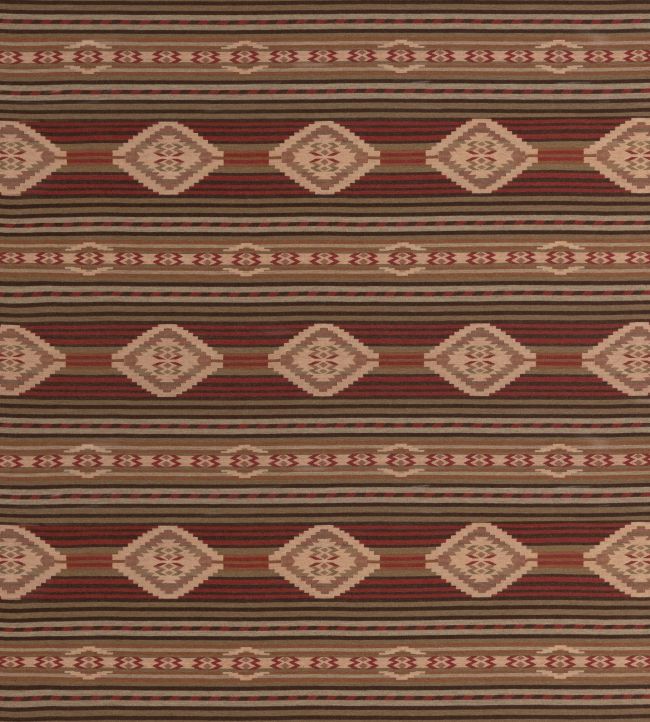 Harlech Fabric by Mulberry Home Red/Sage