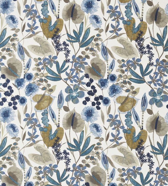 Nalina Fabric by Harlequin Indigo/Mustard/Stone