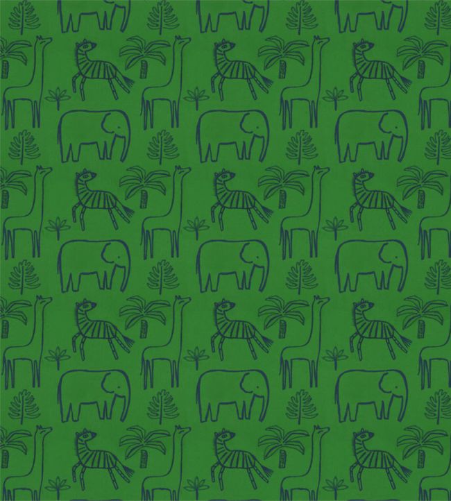 Funky Jungle Fabric by Harlequin Gecko/Cobalt