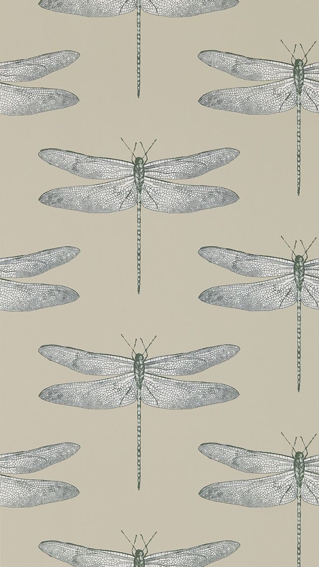Demoiselle Wallpaper by Harlequin Jute/Slate