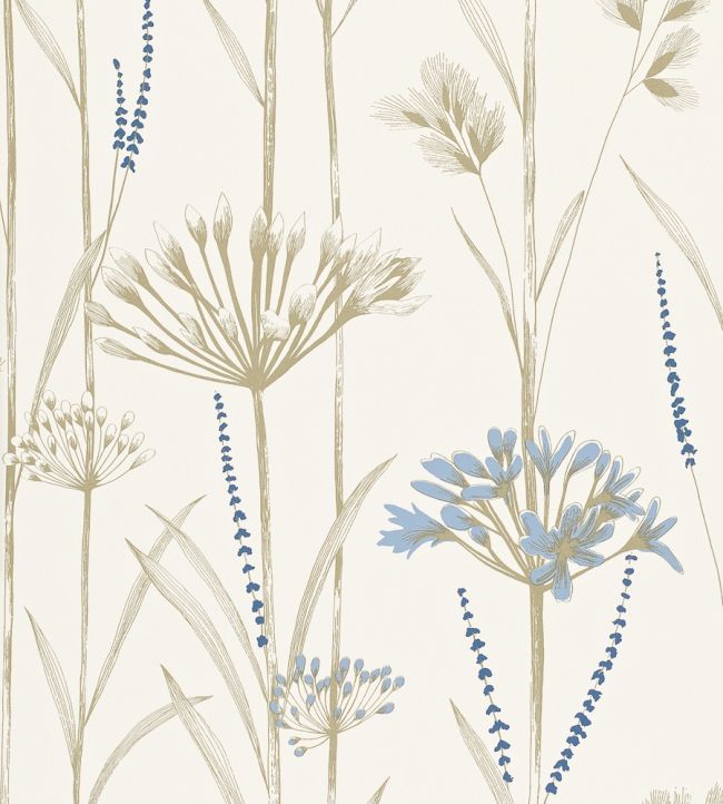 Gardinum Wallpaper by Harlequin Chalk, Wedgewood, Gold