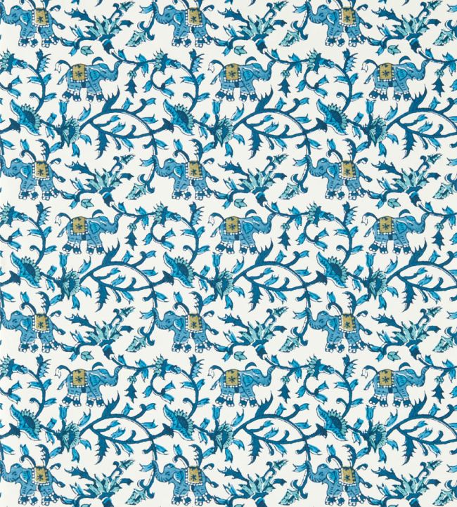 Hathi Wallpaper by Clarke & Clarke Cobalt