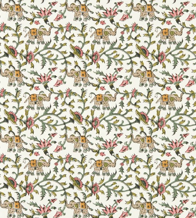 Hathi Wallpaper by Clarke & Clarke Sage/Blush