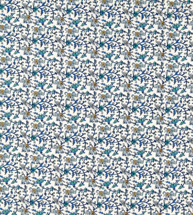 Hathi Embroidery Fabric by Clarke & Clarke Cobalt