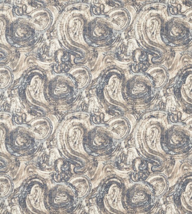 Hatoum Jacquard Fabric by Clarke & Clarke Ink