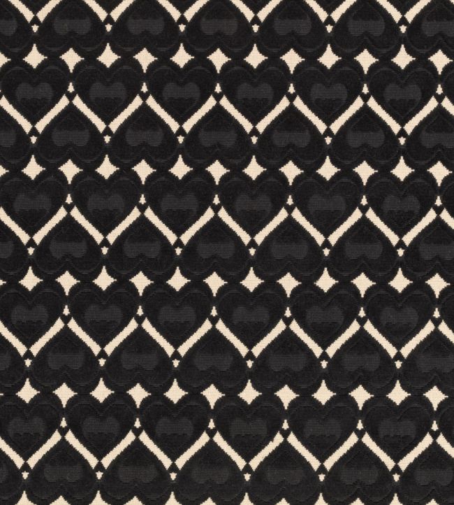 Hearts Fabric by Kirkby Design Monochrome