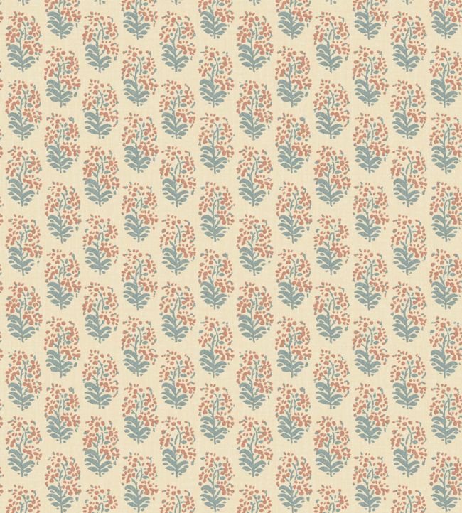 Heirloom Sprig Wallpaper by Mulberry Home Teal/spice