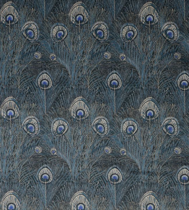 Hera Feather in Ladbroke Linen Fabric by Liberty Lapis