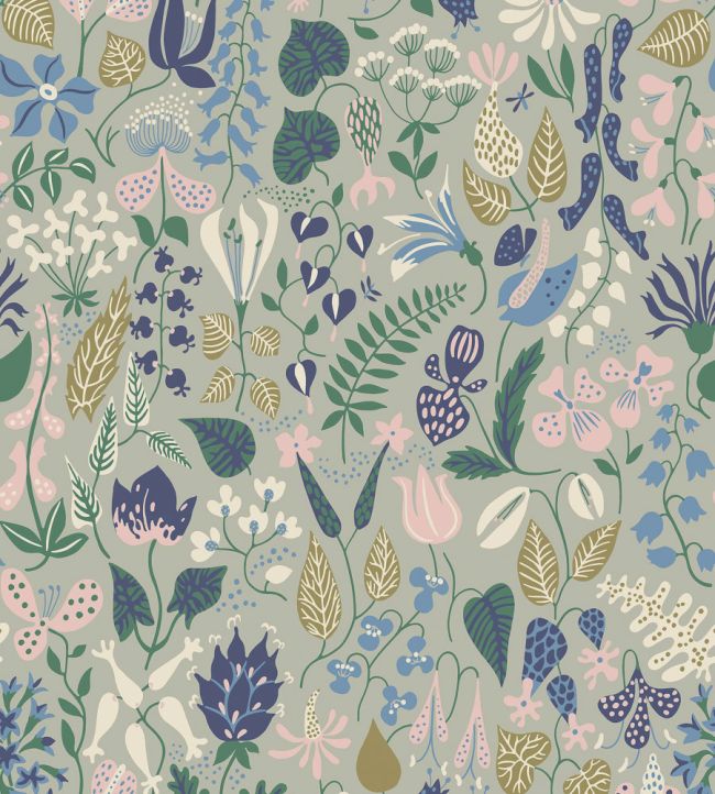 Herbarium Wallpaper by Borastapeter Green