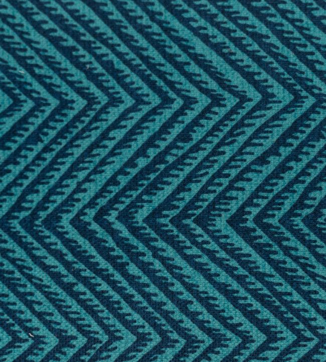 Herringbone Resist Fabric by Titley and Marr Indigo & Turquoise