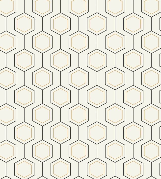 Hexaline Wallpaper by Caselio Noir blanc or