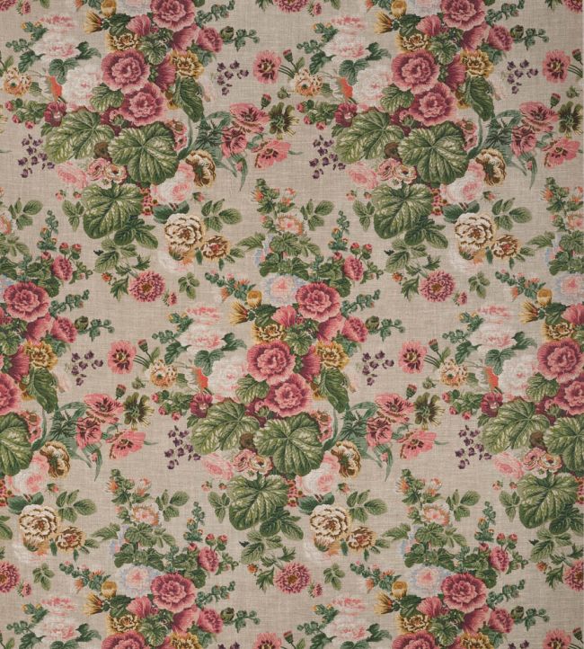Hidcote Fabric by Thibaut Beige and Coral