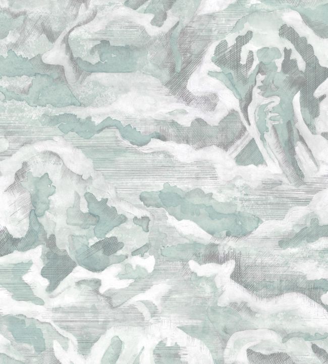 Hidden Clouds Wallpaper by Brand McKenzie Pastel Green
