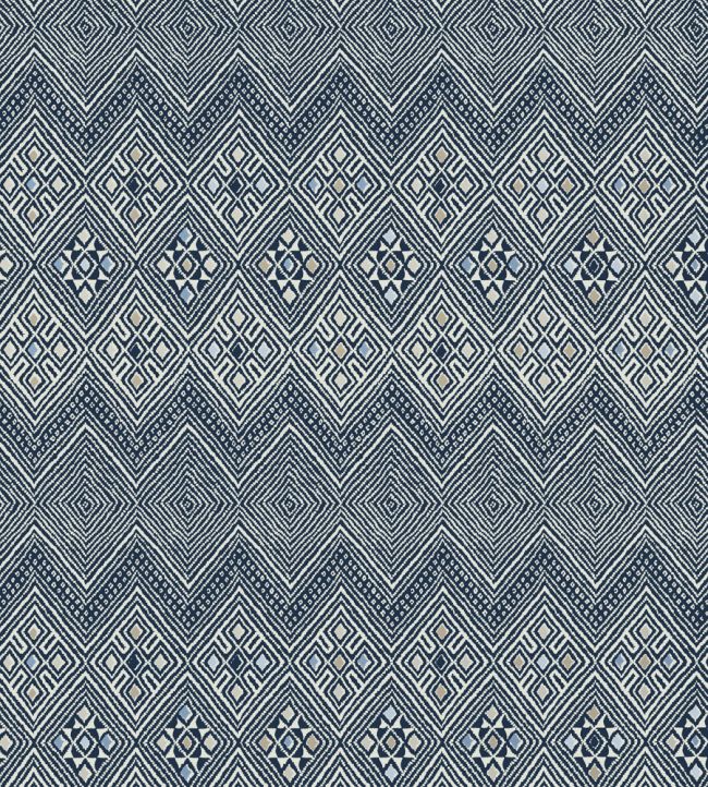 High Plains Wallpaper by Thibaut Navy and White