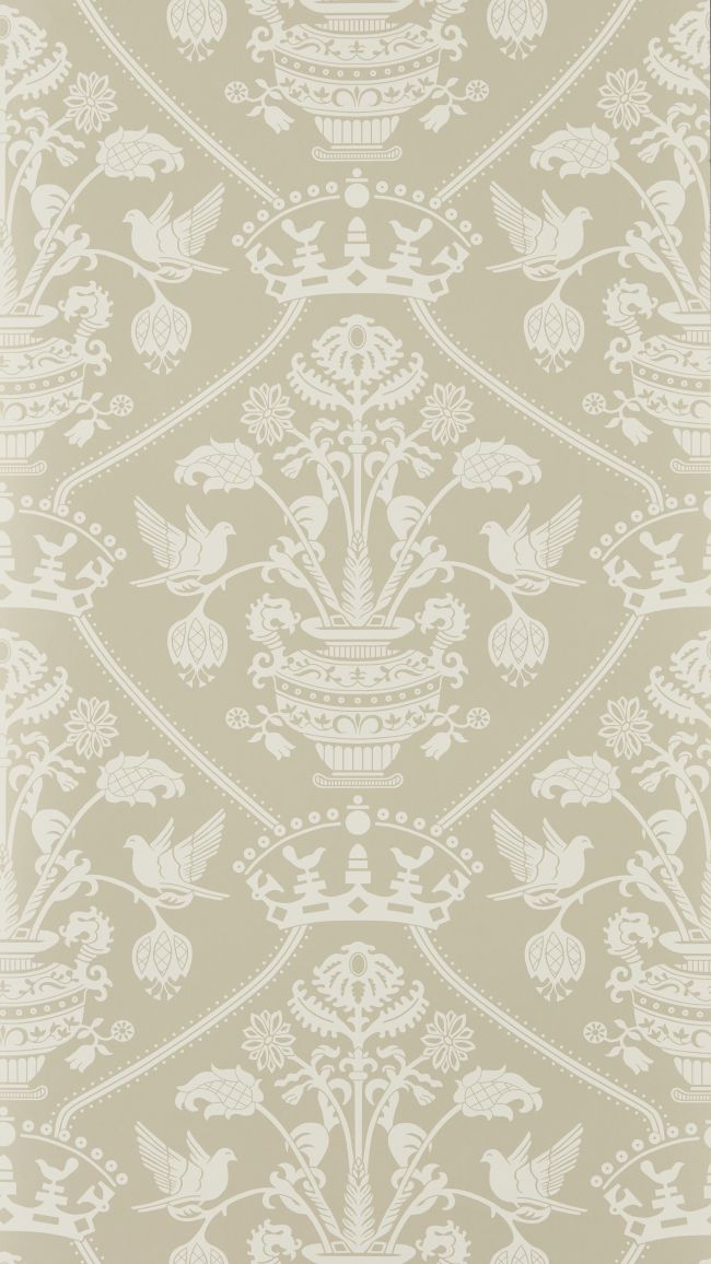 Highgrove Damask Wallpaper by Sanderson Gritstone