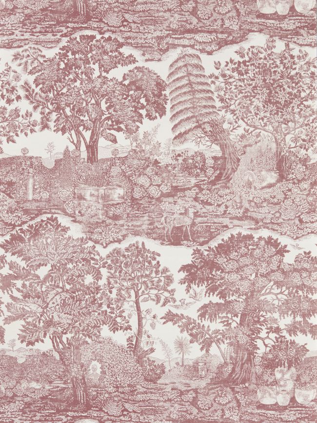 Highgrove Toile Wallpaper by Sanderson Madder Rose