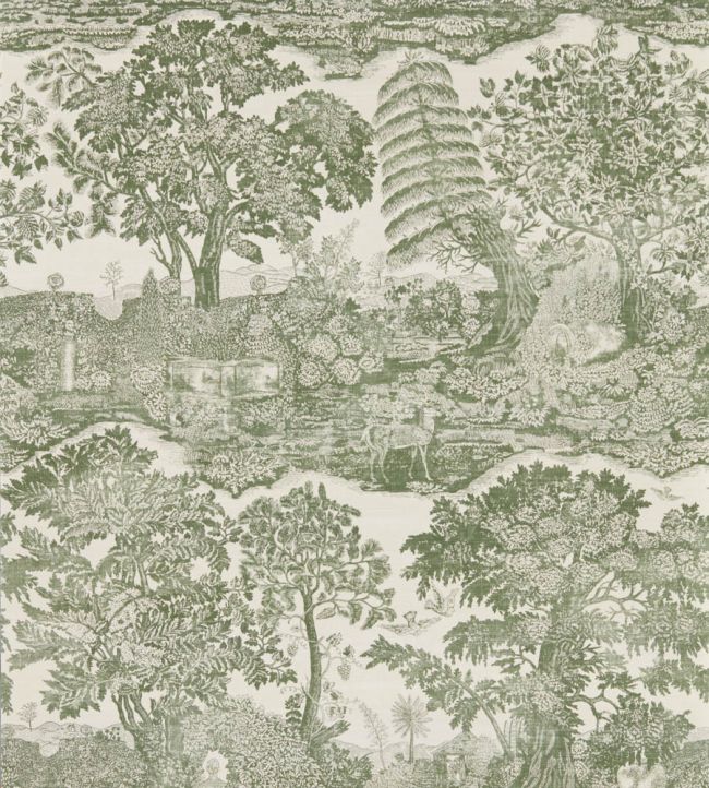 Highgrove Toile Wallpaper by Sanderson Yew Green