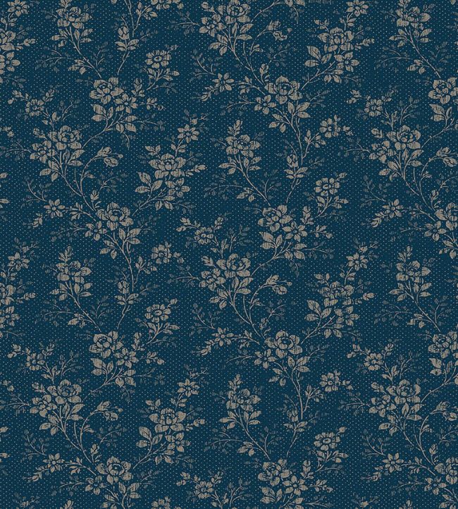 Hip Rose Wallpaper by Borastapeter Navy