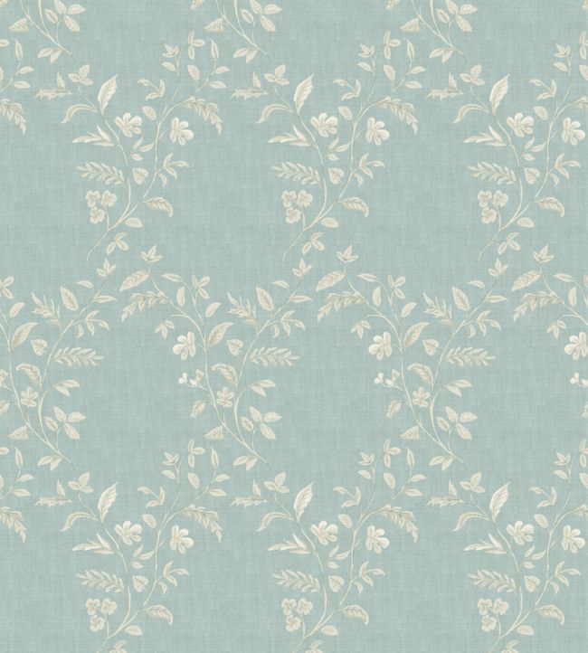 Hollingbourne Trellis Wallpaper by Nina Campbell Aqua
