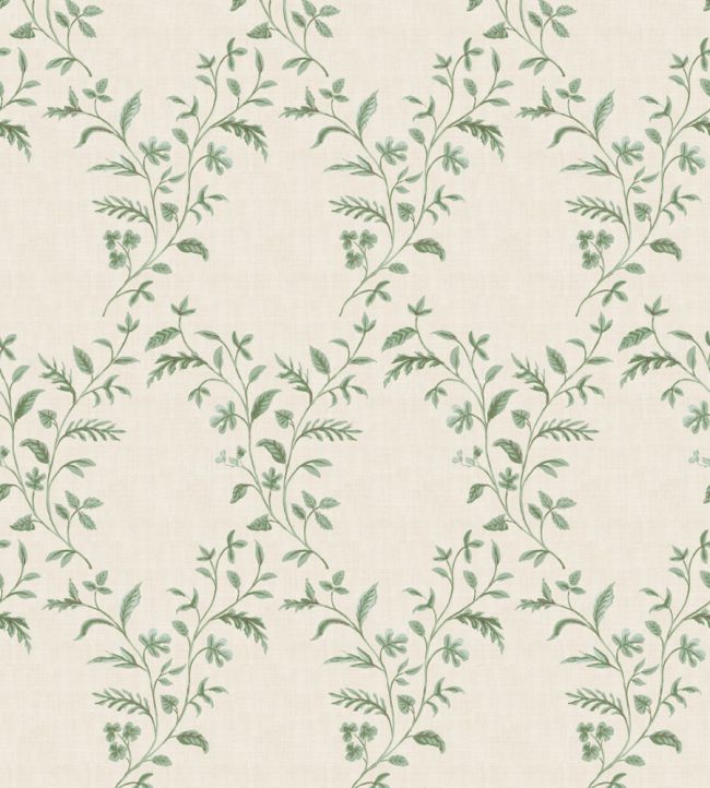 Hollingbourne Trellis Wallpaper by Nina Campbell Eucalyptus