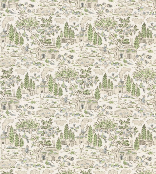 Home Park Fabric by GP & J Baker Soft Green/Blue