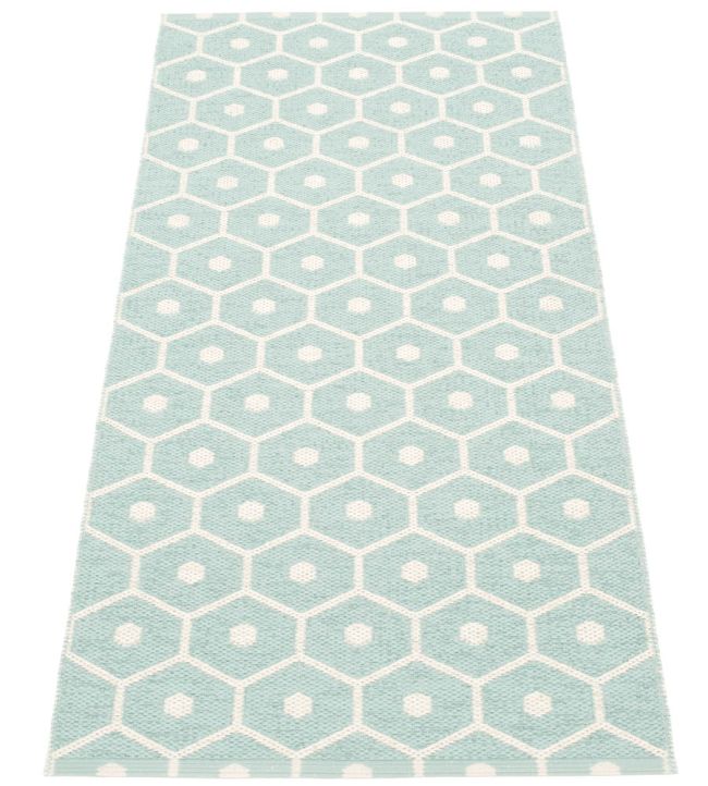 Pappelina Honey Runner rug Pale Turquoise/Vanilla HO1A722 Pale Turquoise/Vanilla