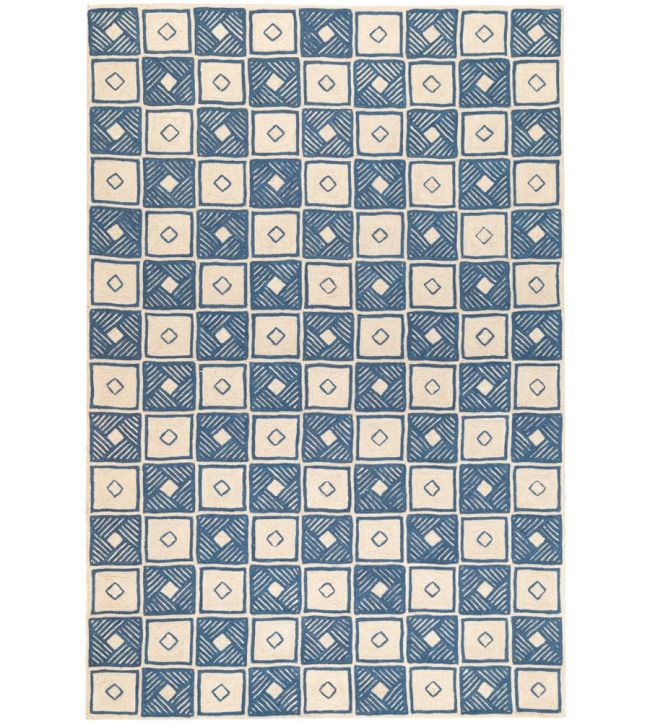 GP & J Baker Hop Scotch rug Indigo BA50061.6.0 Indigo