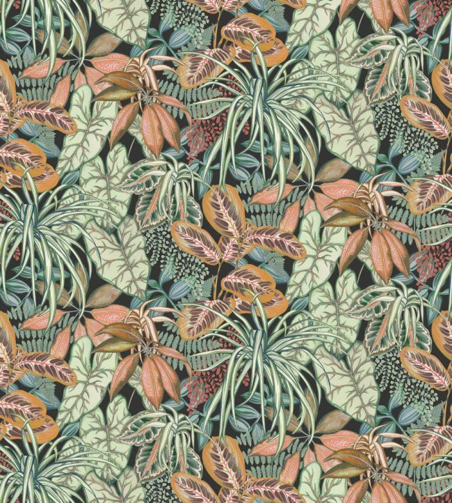 Hothouse Wallpaper by Osborne & Little Charcoal/Pine