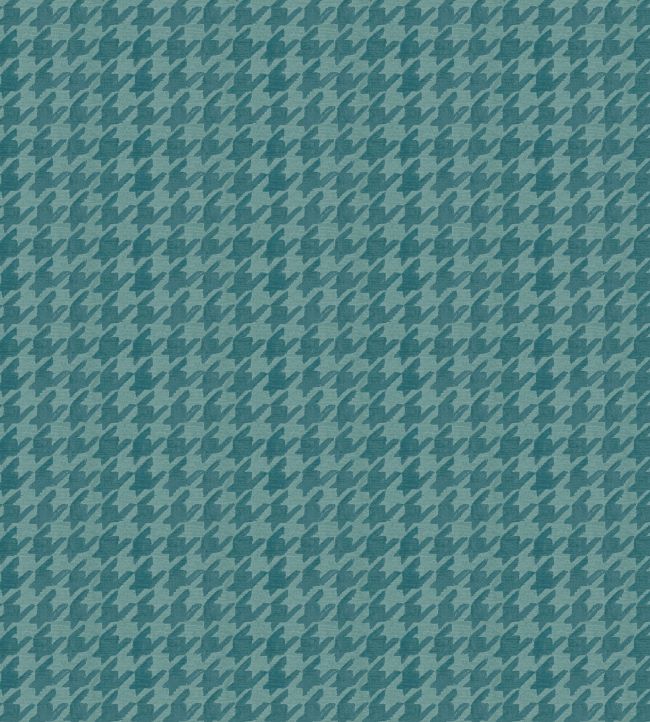 Hounds Tooth Fabric by Arley House Teal