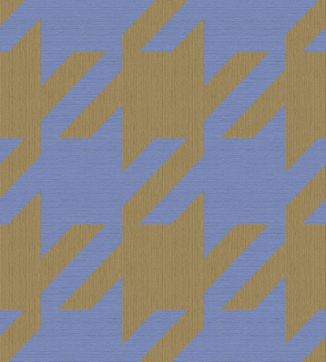 Houndstooth Mural by Eijffinger Olive Cornflower