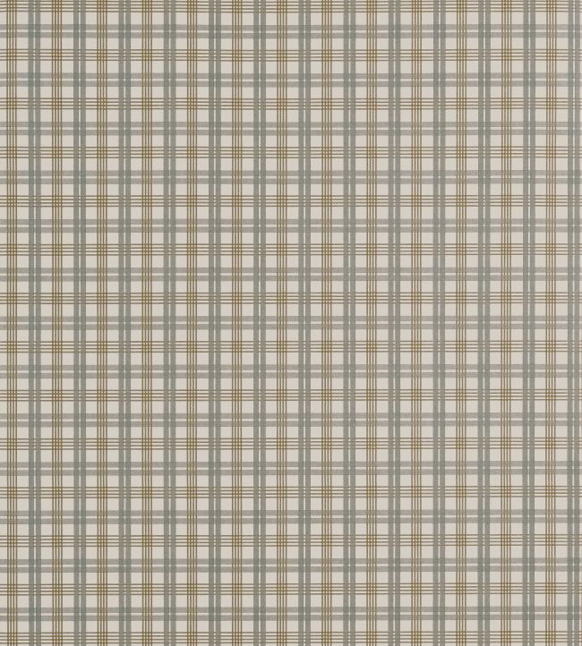 Huntley Plaid Wallpaper by Thibaut Grey and Beige