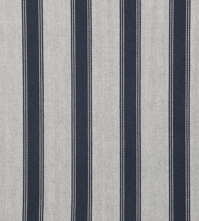 Blazer Stripe Fabric by Ian Mankin Dark Navy