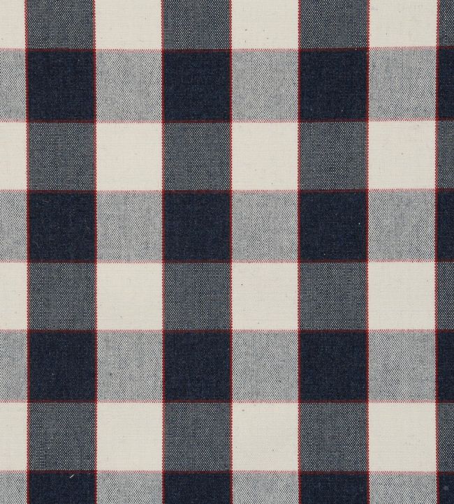 Essex Check Fabric by Ian Mankin Dark Navy
