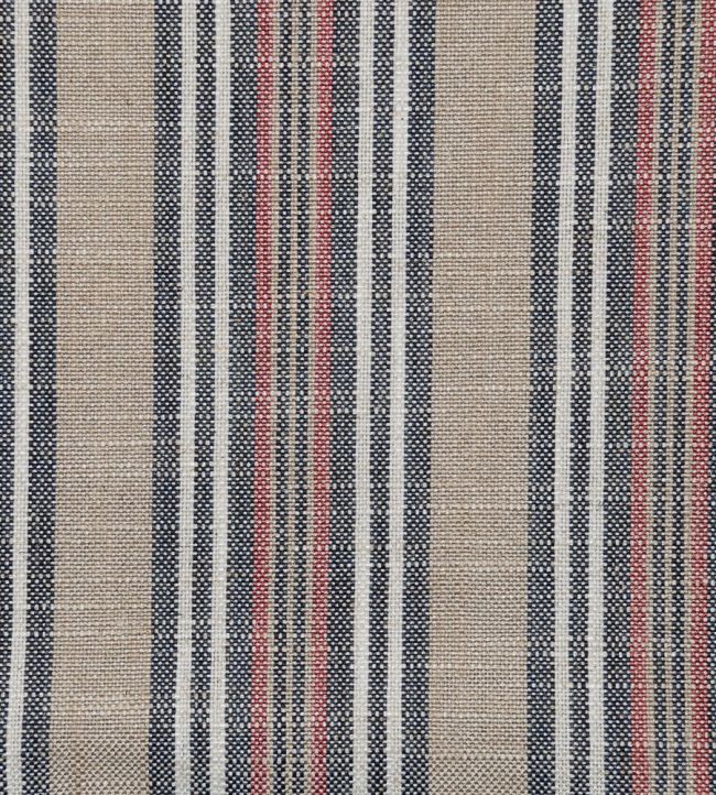 Jura Stripe Fabric by Ian Mankin Dark Navy