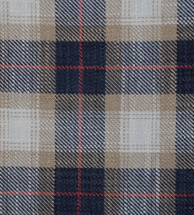 Kintyre Check Fabric by Ian Mankin Dark Navy