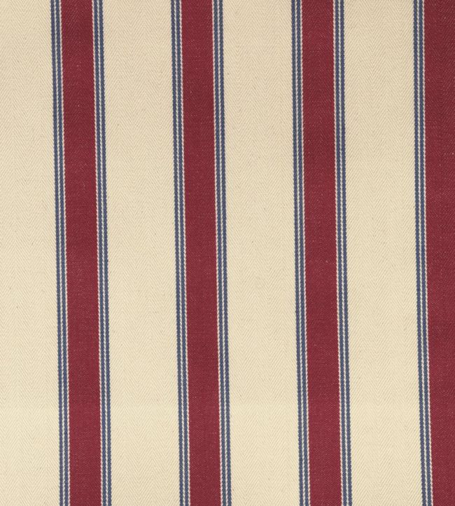 Blazer Stripe Fabric by Ian Mankin Peony/Airforce