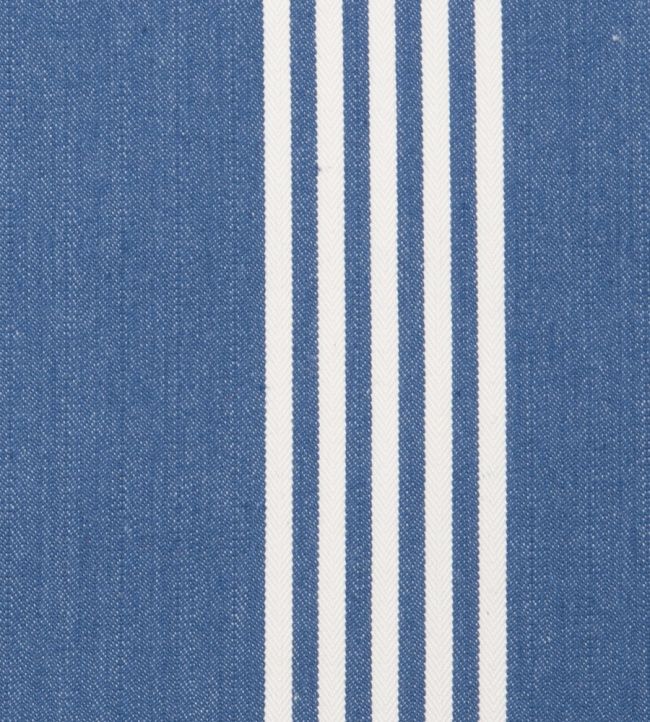 Oxford Stripe Fabric by Ian Mankin Navy