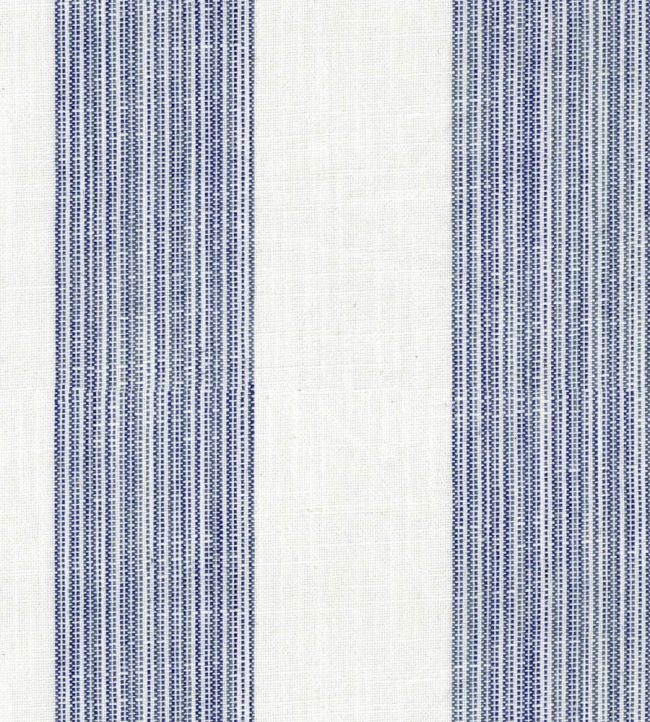 Lulworth Stripe Fabric by Ian Mankin Cobalt