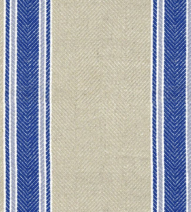 Moffat Stripe Fabric by Ian Mankin Cobalt