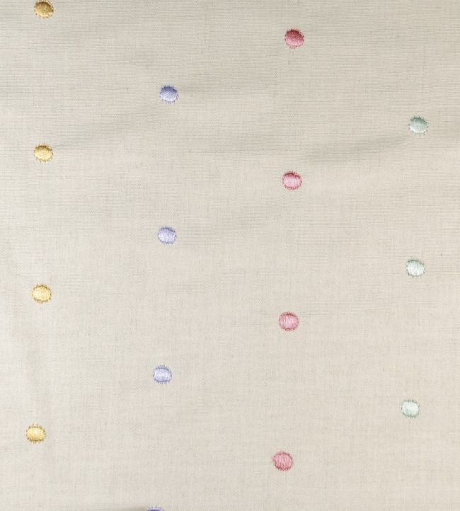 Embroidered Rainbow Spot Fabric by Ian Mankin Rainbow