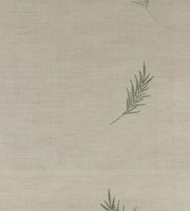 Embroidered Union Fern Fabric by Ian Mankin Sage