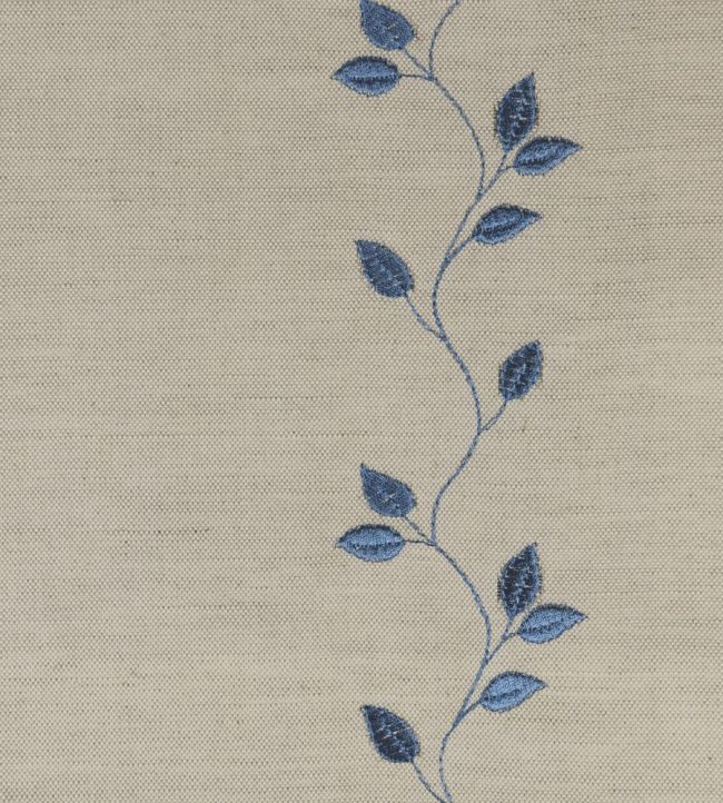 Embroidered Union Leaf Fabric by Ian Mankin Airforce