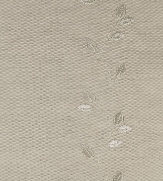 Embroidered Union Leaf Fabric by Ian Mankin Cream