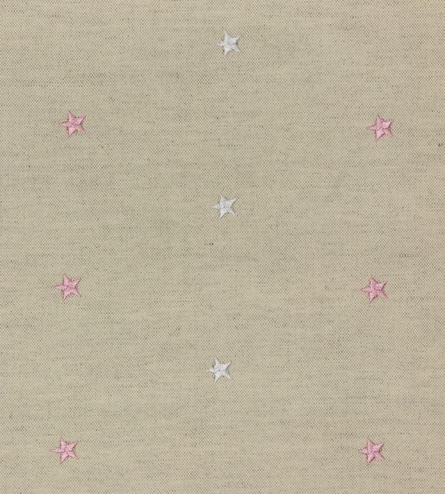 Embroidered Union Star Fabric by Ian Mankin Pink