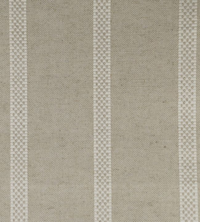 Hopsack Stripe Fabric by Ian Mankin Natural
