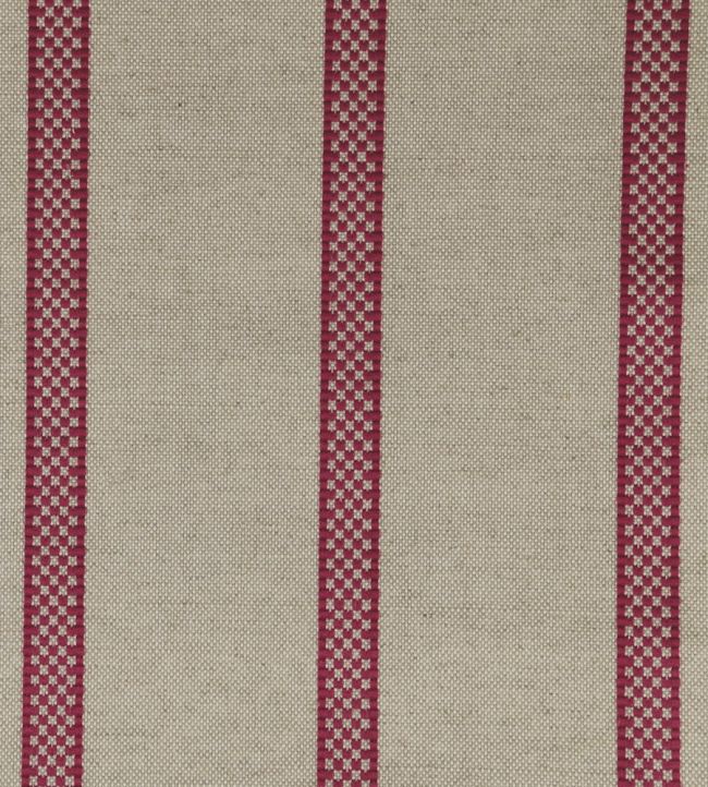 Hopsack Stripe Fabric by Ian Mankin Peony